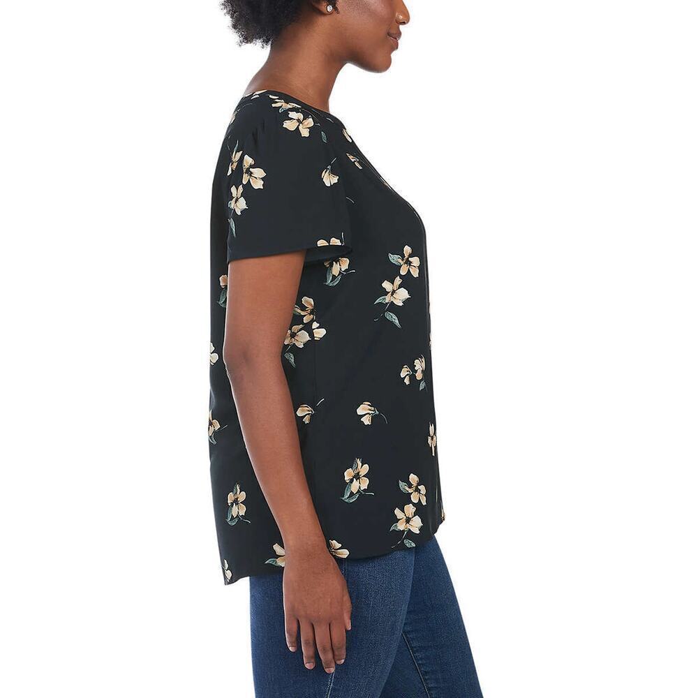 New Hilary Radley V-Neck Flutter Sleeves Lightweight Floral Print Blouse Top - Picture 2 of 6